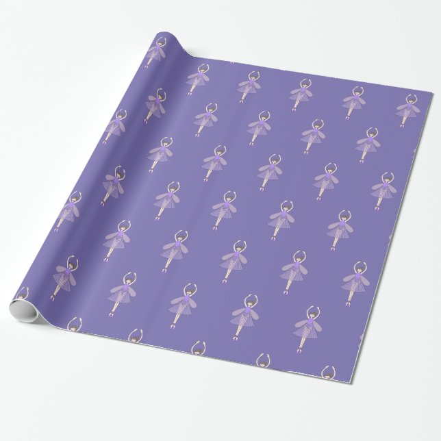papper för Lila Ballet Fairy Wrapping Presentpapper (Utrullad)