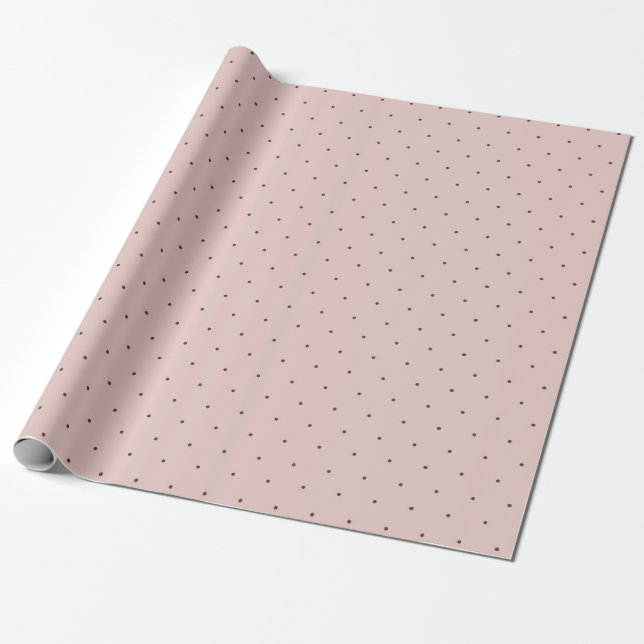 Papper för liten Rosa Polka Dot Wrapping Presentpapper (Utrullad)