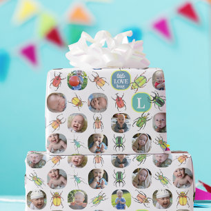 Papper för Lovebugs Photo Wrapping första födelsed Presentpapper
