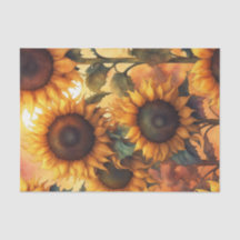 Papper för målad gotin Warm Sunblommors Decoupage