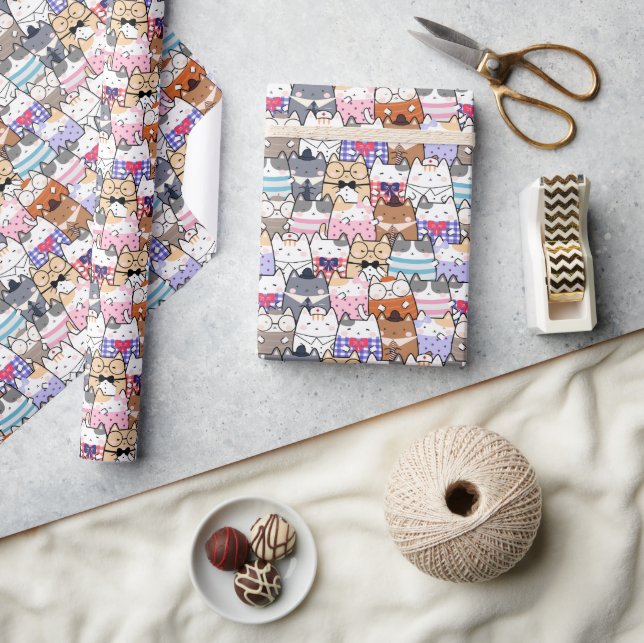 Papper för matning av matta med dodle presentpapper (Hantverk)