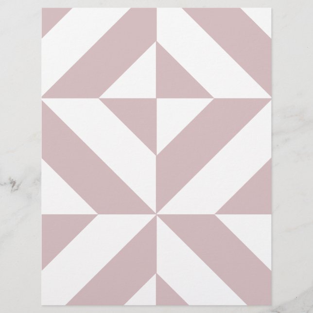Papper för Mauve Geometric Deco-skrapbok (Framsida)