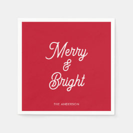 Papper för Merry och Bright Red jul Pappersservett