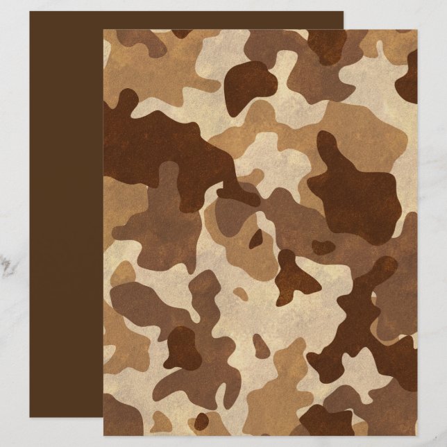 Papper för metallisk bronze Desert Camouflage Scra (Fram/baksida)