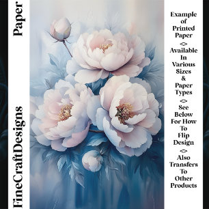 Papper för Mjuk Dreamy White & Rosa Peonies CR1 Cr