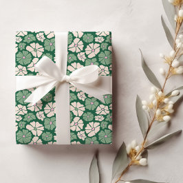 Papper för mörk grönt och Cream, vit födelsedagssv Presentpapper