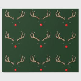 Papper för Mörk grönt radbrytning för Rudolph Presentpapper