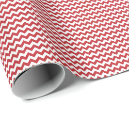 Papper för mörk Red and White Small Chevron Wrappi Presentpapper
