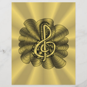 Papper för Music Treble Clef Guld-skrapbok