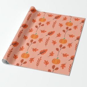 Papper för mysigt höstPumpkin Löv Sömlös svällning Presentpapper