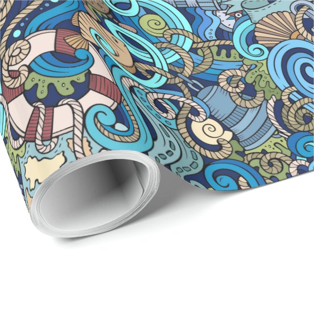 Papper för Nautical Wrapping Presentpapper (Rullad Hörn)