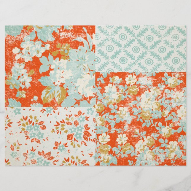 Papper för nedtryckt Blommigt-skräppost för skräpp (Framsida)