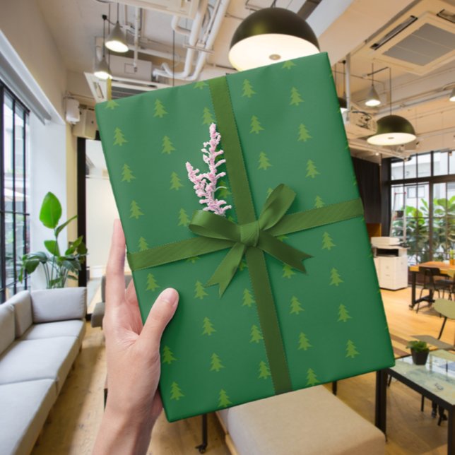 Papper för ombyggnad av den moderna Eleganten Träd Presentpapper (Modern Elegant Tree Pattern Wrapping Paper)