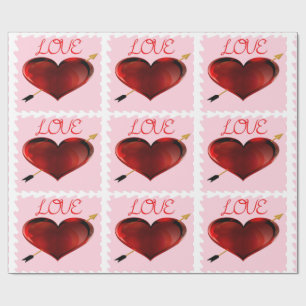 Papper för ombyggnad av Frimärke i kärlek Presentpapper