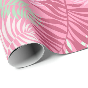 Papper för ombyggnad av rosa och Grönt Handflatan Presentpapper
