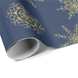 Papper för omkapning av snöflingor i elegant Guld Presentpapper