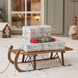 Papper för omslagning av Anpassade God jul Presentpapper