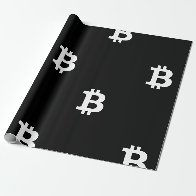 Papper för omslagning av Bitcoin B-Coola Presentpapper (Utrullad)