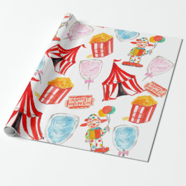 Papper för omslagning av Cute Circus Carnival Kids Presentpapper