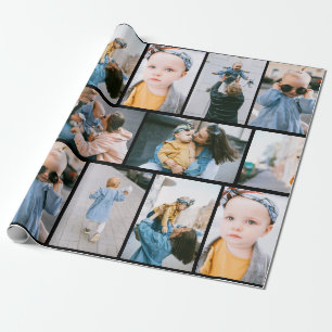 Papper för omslagning av fotosvart personlig presentpapper