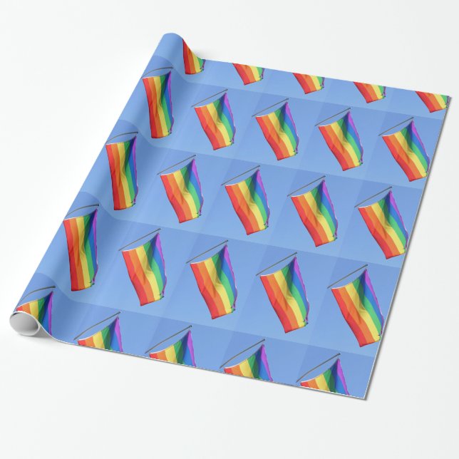 Papper för omslagning av gay pride Flagga Presentpapper (Utrullad)