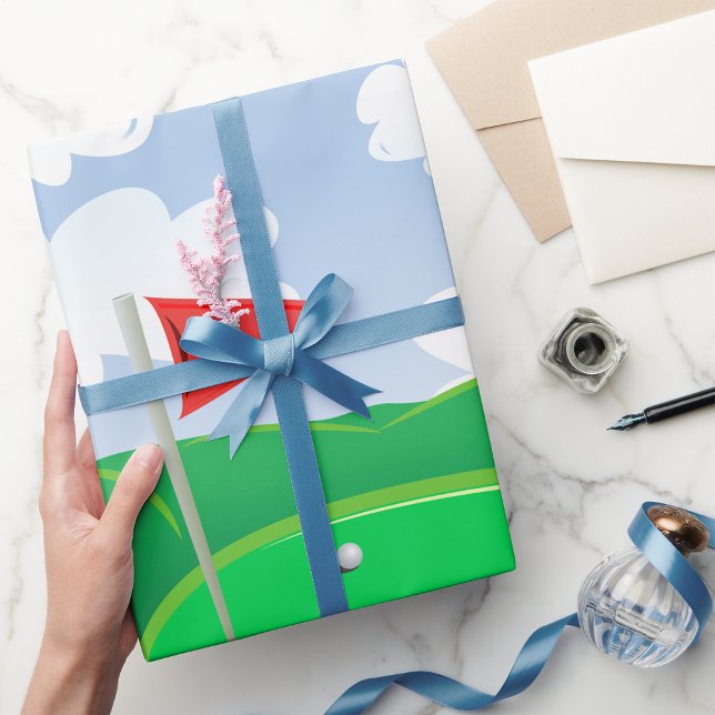 Papper för omslagning av Golf Course Grönt Presentpapper (Skapare uppladdad)