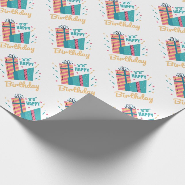 Papper för omslagning av grattis på födelsedagen presentpapper (Hörn)