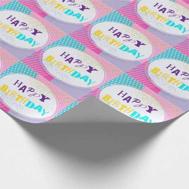 Papper för omslagning av grattis på födelsedagen presentpapper (Hörn)