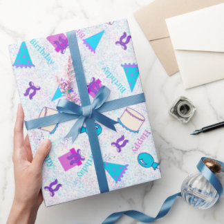 Papper för omslagning av grattis på födelsedagen presentpapper