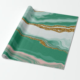 Papper för omslagning av grönt sjö | Luxurit Bröll Presentpapper