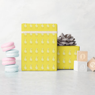 Papper för omslagning av Gult Baby Anka Presentpapper