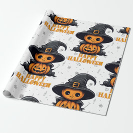 Papper för omslagning av happy halloween presentpapper
