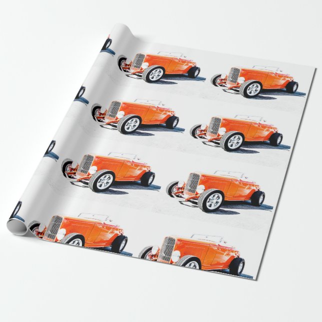 papper för omslagning av hot rod presentpapper (Utrullad)