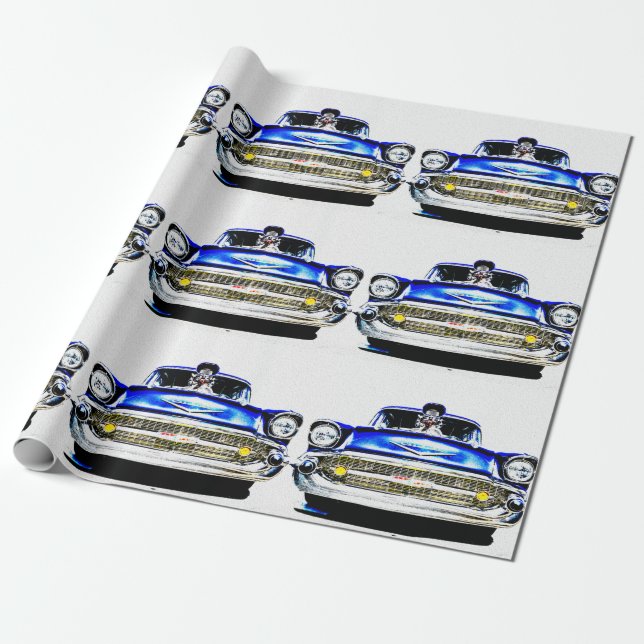 papper för omslagning av hot rod presentpapper (Utrullad)