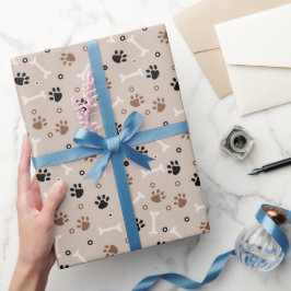 Papper för omslagning av hund och ben mönster presentpapper
