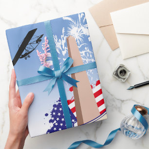 Papper för omslagning av independence day presentpapper
