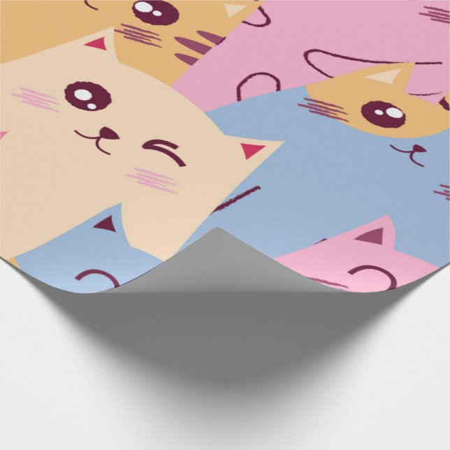 Papper för omslagning av katt med färg presentpapper (Hörn)