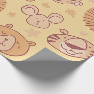 Papper för omslagning av kutym Safari-djur Presentpapper
