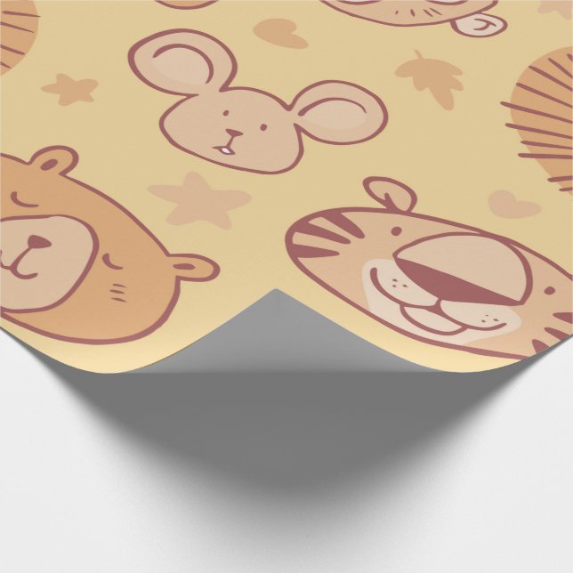 Papper för omslagning av kutym Safari-djur Presentpapper (Hörn)
