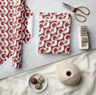 Papper för omslagning av Mönster i Burgundy Tubula Presentpapper