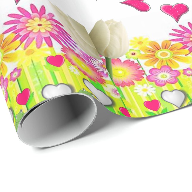 Papper för omslagning av mors dag presentpapper (Rullad Hörn)