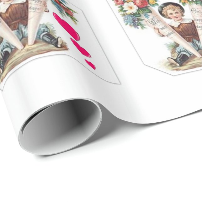 Papper för omslagning av mors dag presentpapper (Rullad Hörn)