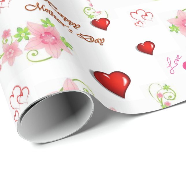 Papper för omslagning av mors dag presentpapper (Rullad Hörn)