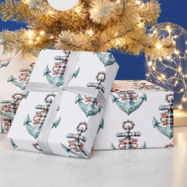 Papper för omslagning av nautisk ankor till jul presentpapper