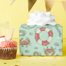 Papper för omslagning av nautiskt tema