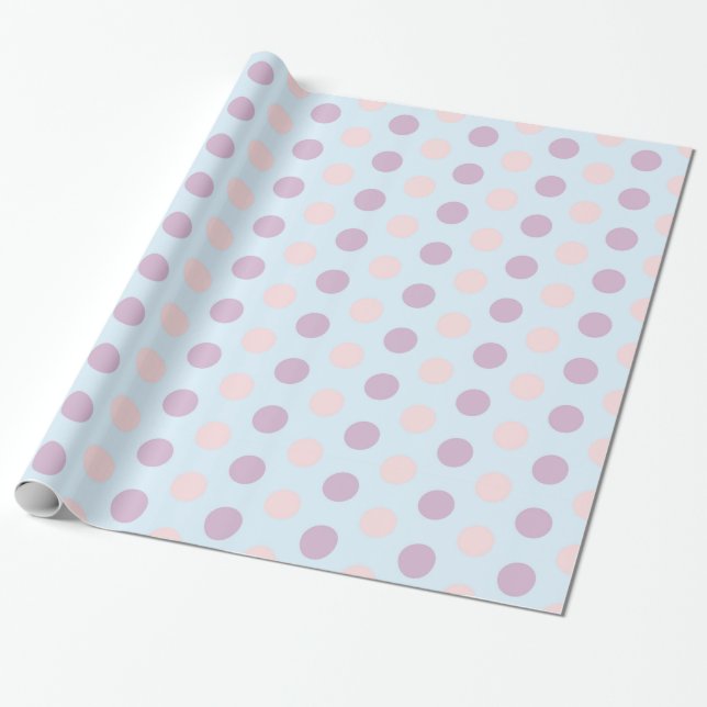 papper för omslagning av pastel polka dots presentpapper (Utrullad)