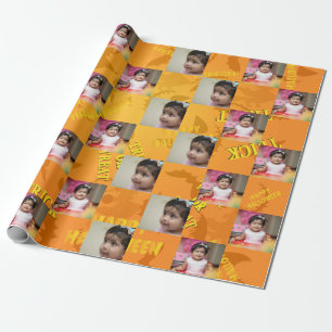 Papper för omslagning av Photo Collage Happy hallo Presentpapper