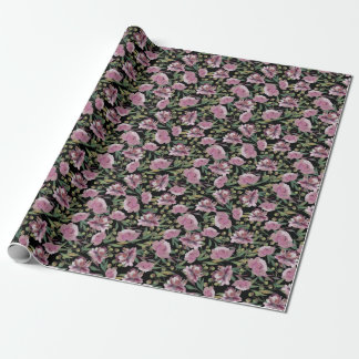 Papper för omslagning av rosa ros presentpapper