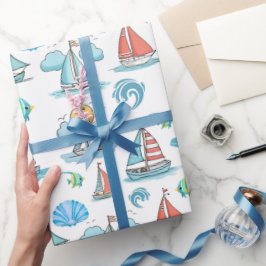 Papper för omslagning av segelbåtar presentpapper