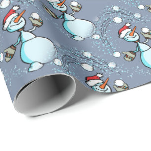 Papper för omslagning av snögubbe presentpapper